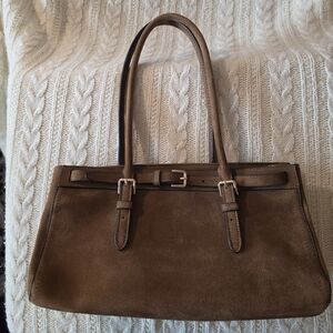 H & M Elegant Brown Suede Handbag